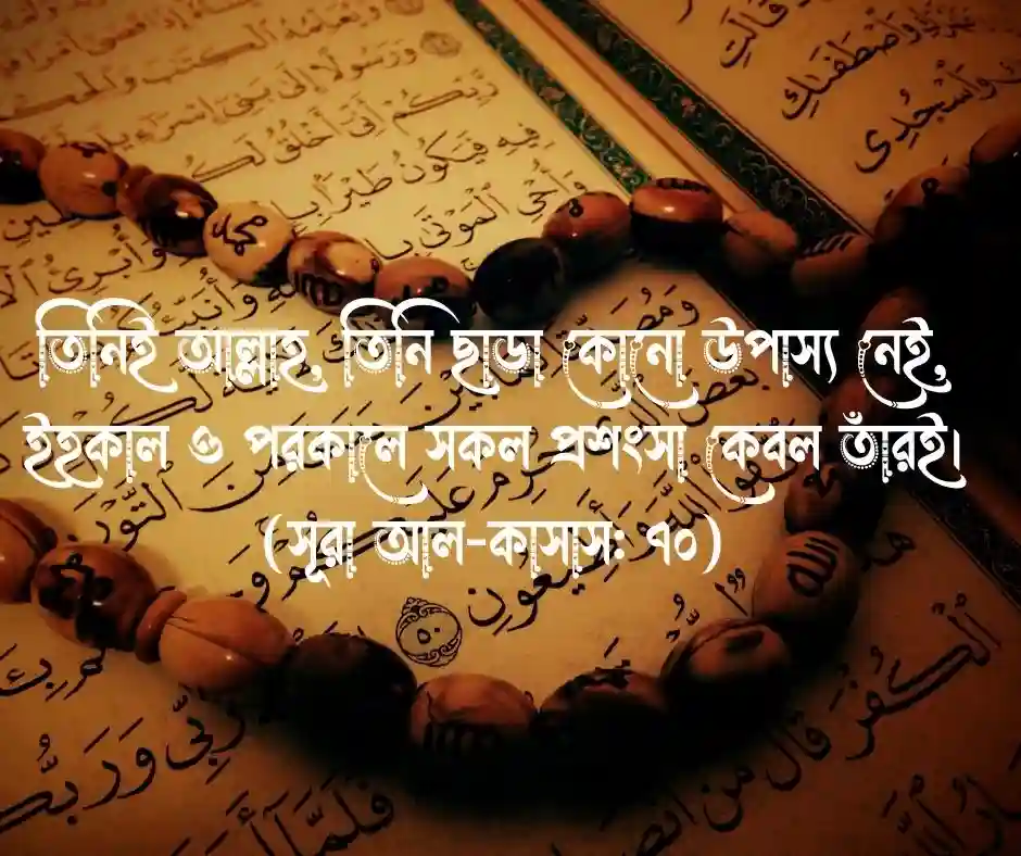 আল্লাহর প্রসংশা করার নিয়ে কোরআনের আয়াত
