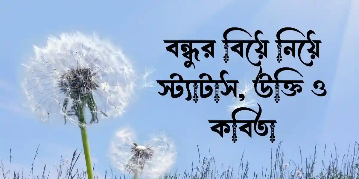 বন্ধুর বিয়ে নিয়ে স্ট্যাটাস, উক্তি ও কবিতা
